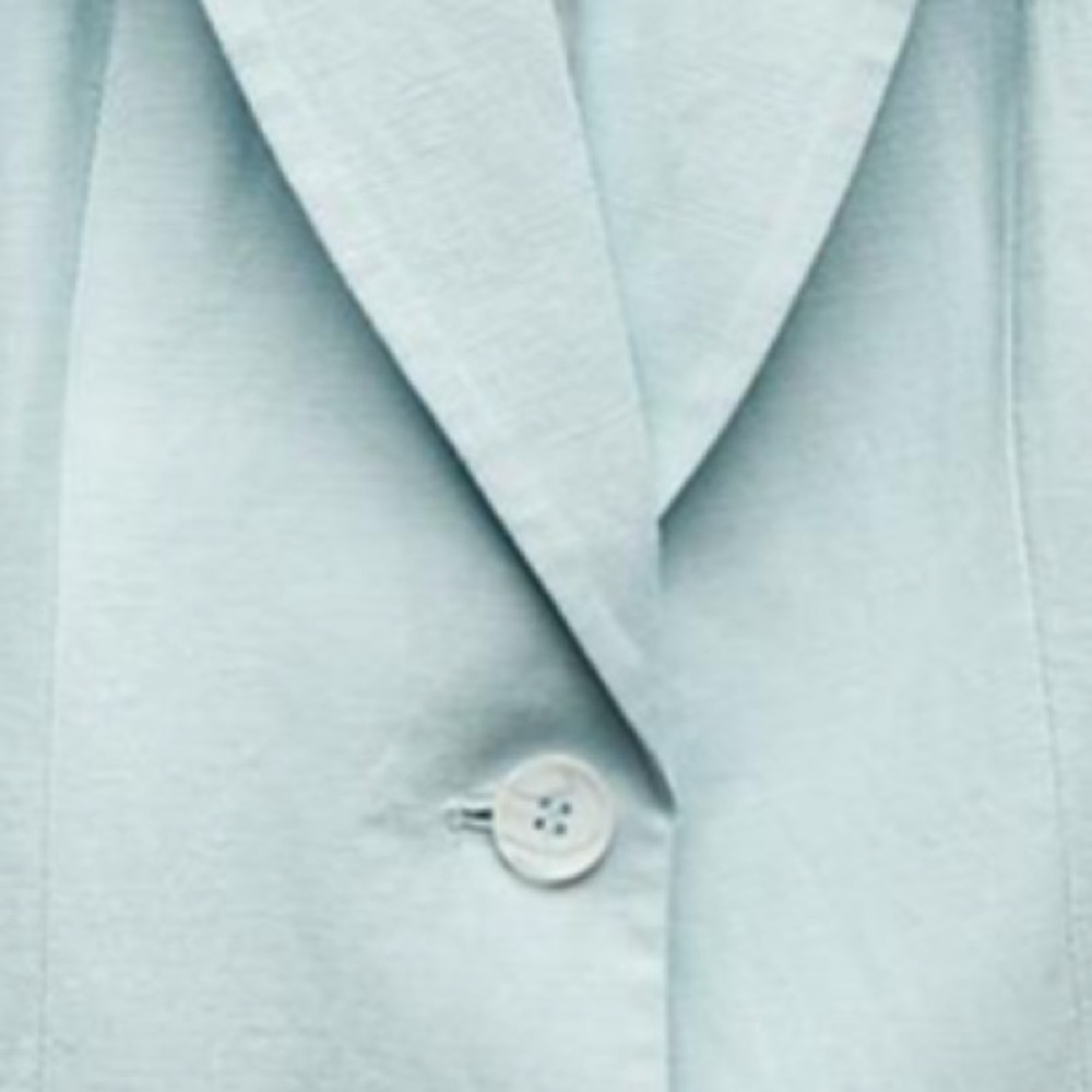 NWT ZARA FITTED LINEN BLEND SHORT SLEEVE BLAZER AND SHORTS SET - Picture 7 of 12